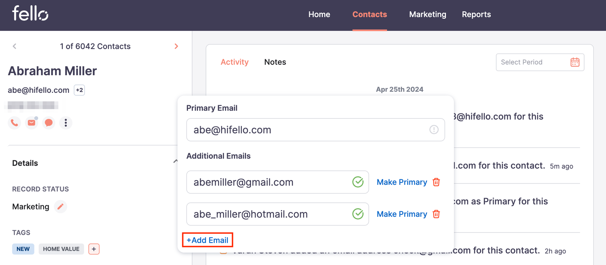 How to add additional email addresses